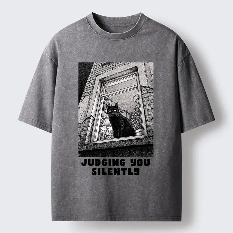 Japanese Ukiyo-e Black Cat Tee for Summer