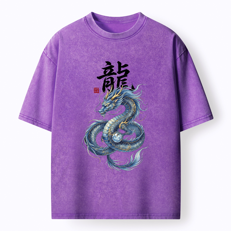 Blue Dragon Ukiyo-e Tee for Streetwear