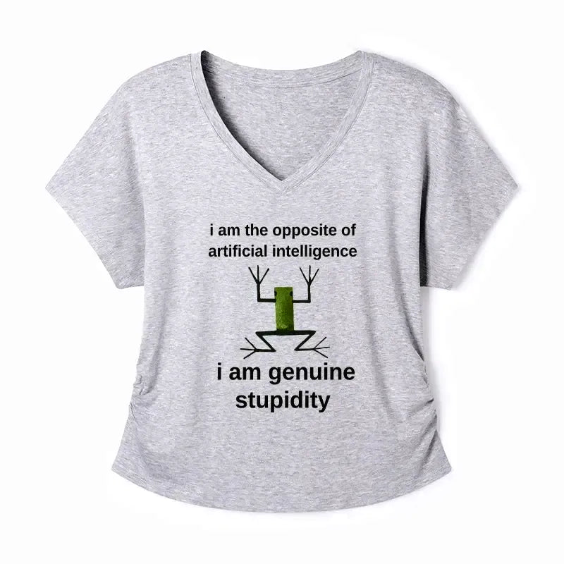 Kyoto-Lion Genuine Stupidity Frog Meme Modal Dolman Sleeve T-Shirt