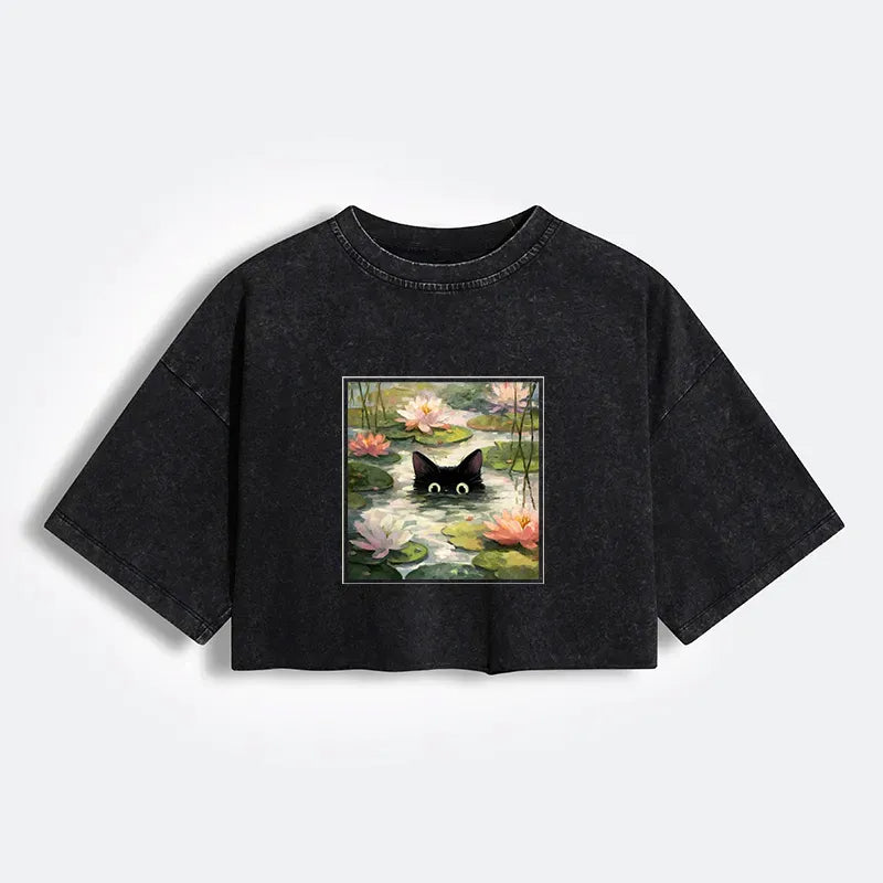 Kyoto Lion Black Cat Tee for Summer