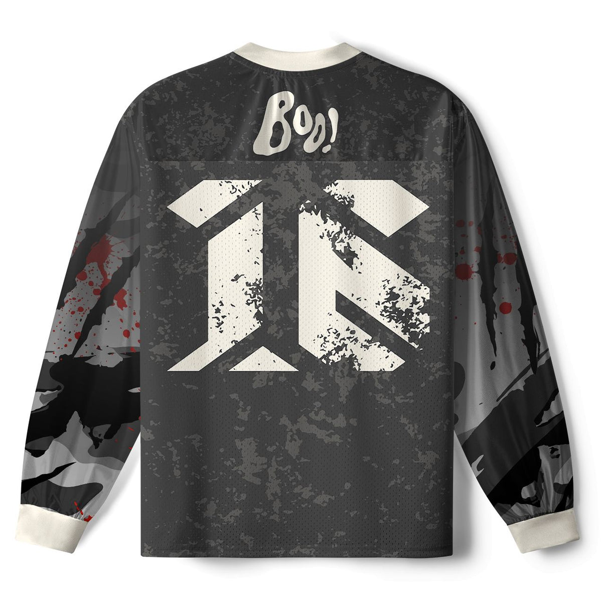 Kyoto-Lion Spooky Ghost with Knife Paneled Long Sleeve Jersey