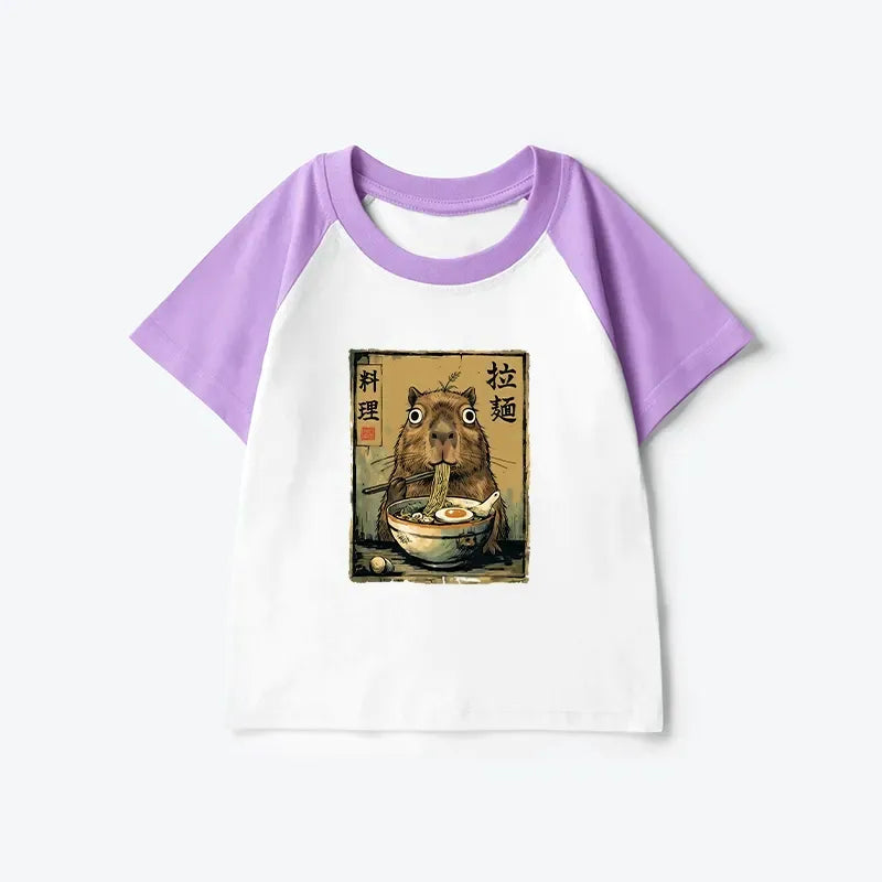 Cute Capybara Raglan for Kids