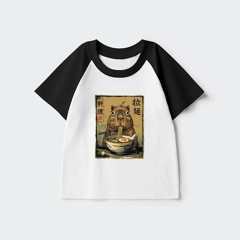 Cute Capybara Raglan for Kids