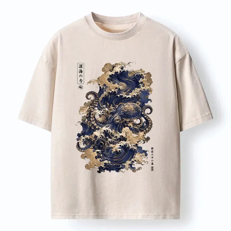 Japanese Octopus Washed T-Shirt Deal