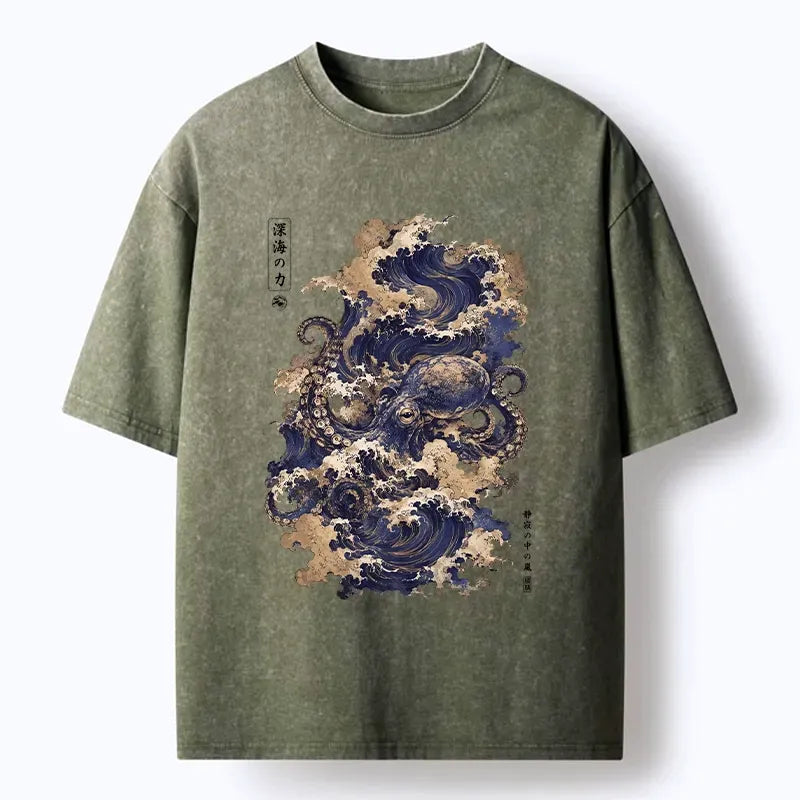 Japanese Octopus Washed T-Shirt Deal