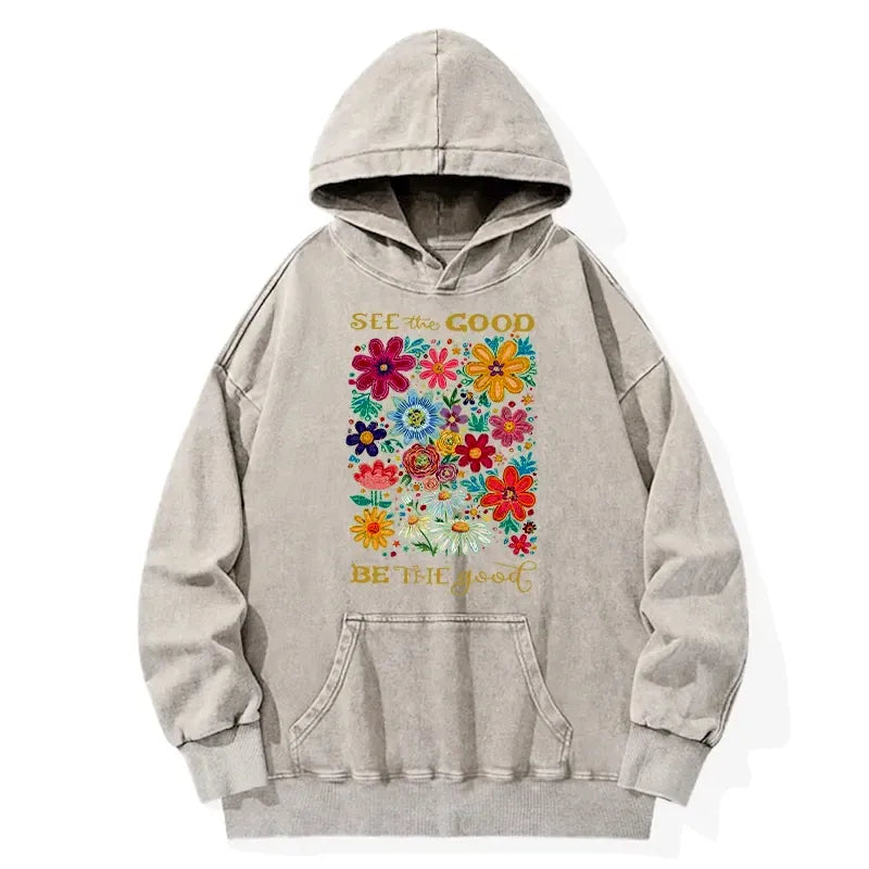 Japanese Vintage Washed Hoodie for Daily Wear