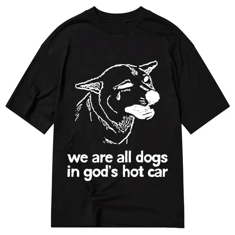 funny sad dog japanese t-shirt