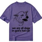 funny sad dog japanese t-shirt
