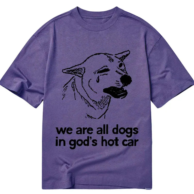 funny sad dog japanese t-shirt