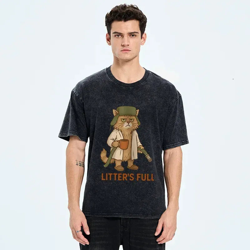 Kyoto-Lion Litter Box Is Full Washed T-Shirt