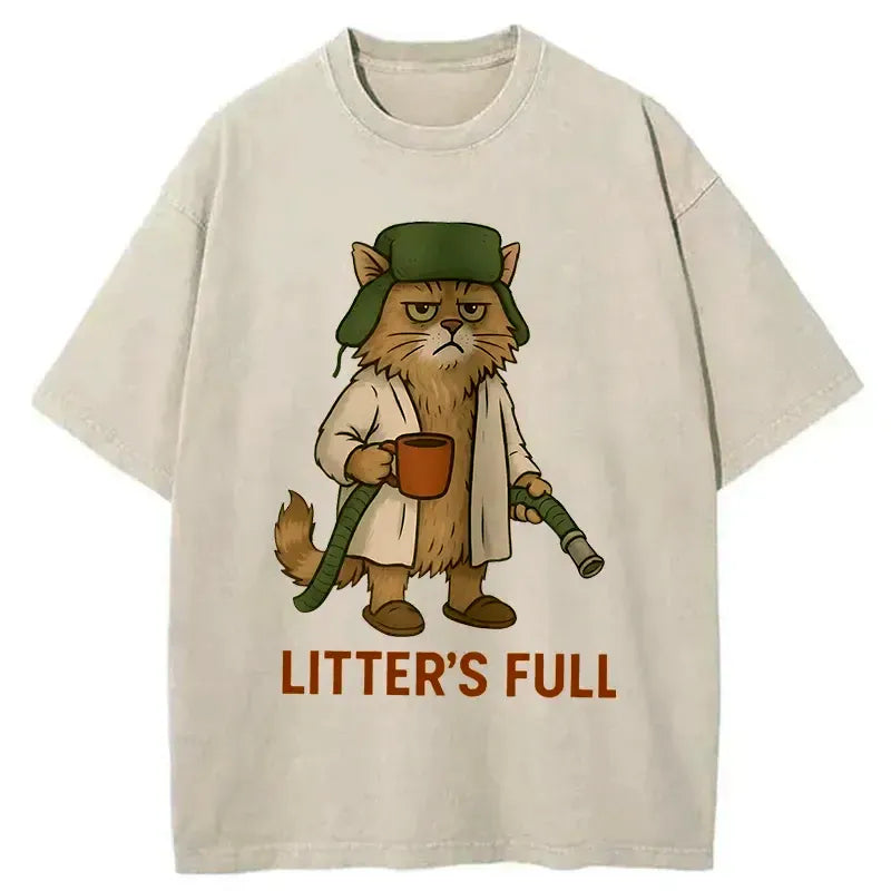 Japanese Washed Cat T-Shirt for Daily Wear