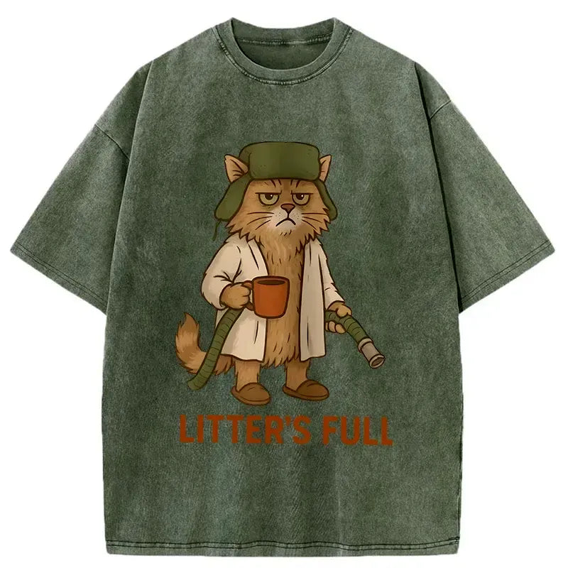 Kyoto-Lion Litter Box Is Full Washed T-Shirt