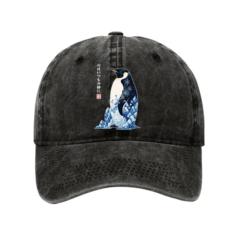 Kyoto-Lion Keep Calm Penguin Washed Cap