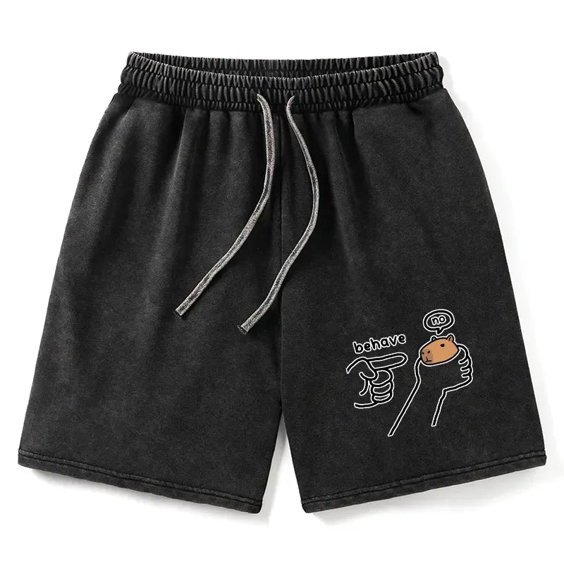 Kyoto-Lion Dishonest Capybara Washed Shorts
