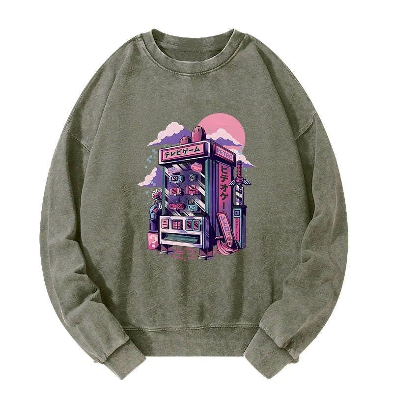 washed japanese sweatshirt for daily wear