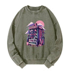 washed japanese sweatshirt for daily wear