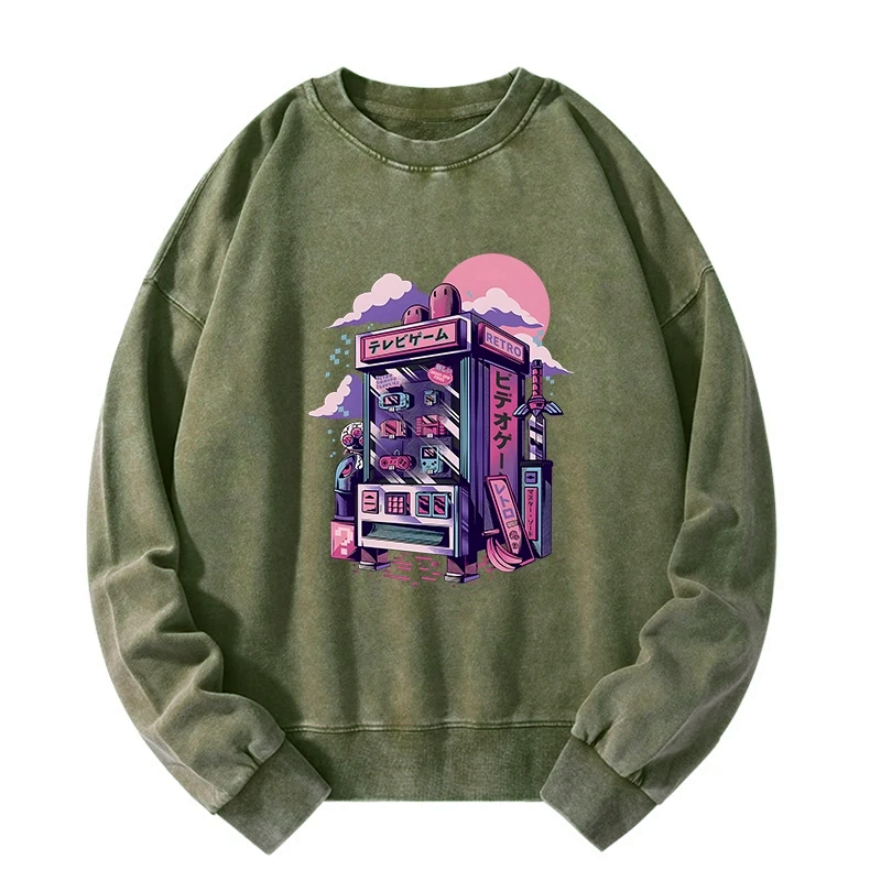 washed japanese sweatshirt for daily wear