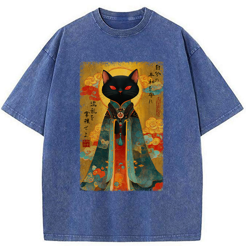 Japanese Vintage Washed T-Shirt for Daily Wear
