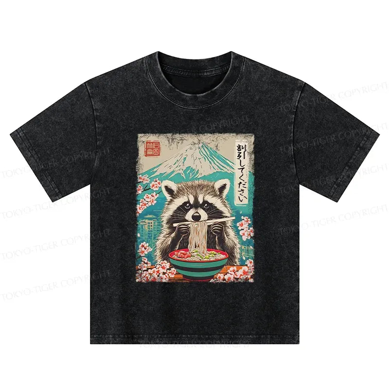 Cute Raccoon Kids Tee Free Shipping