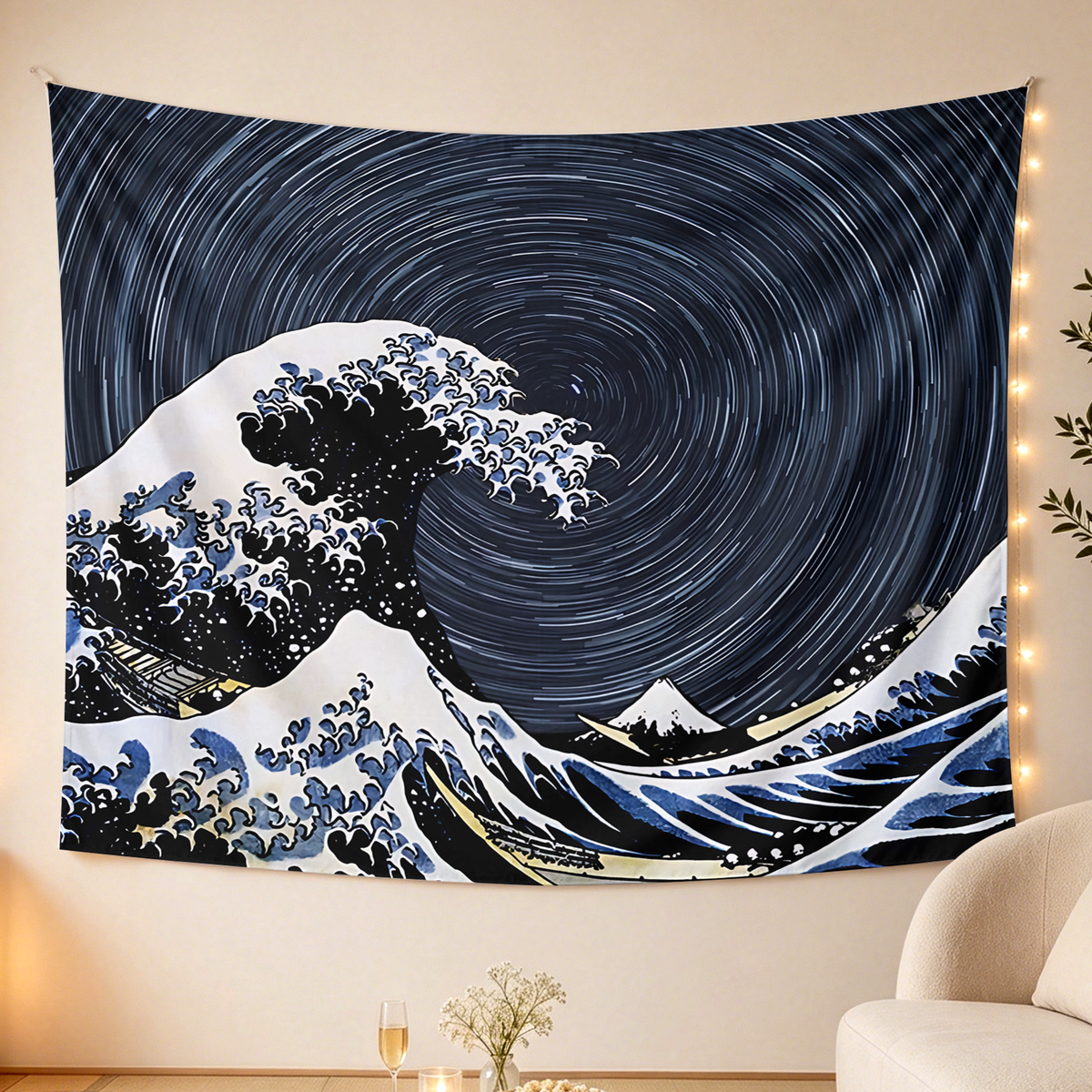 Kyoto-Lion Great Wave Tapestry
