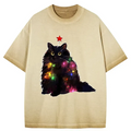 japanese cat gradient washed t shirt