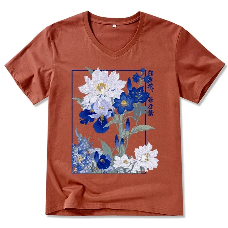 Kyoto-Lion Blossoms Of The Firmament V-Neck Classic T-Shirt
