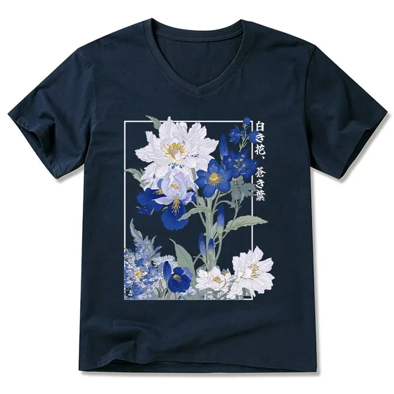 Kyoto-Lion Blossoms Of The Firmament V-Neck Classic T-Shirt