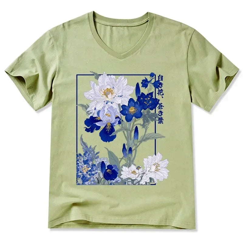 Kyoto-Lion Blossoms Of The Firmament V-Neck Classic T-Shirt