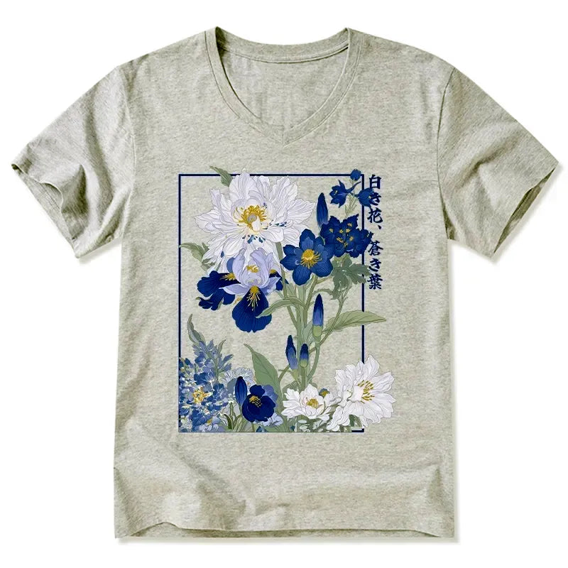 Kyoto-Lion V-Neck T-Shirt for Gift Idea