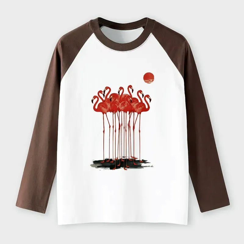 Kyoto-Lion Flamingos Tee for Daily Wear