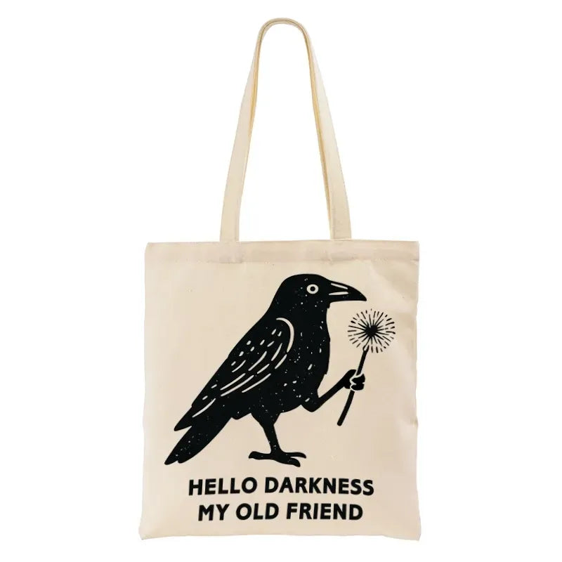 Japanese Canvas Crow Tote Bag