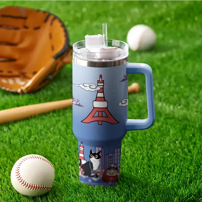 Tokyo Tower Cat Stainless Steel Tumbler