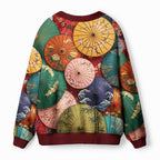Kyoto-Lion Japanese Oil Umbrellas Ugly Cardigan Sweater