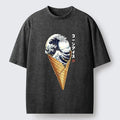 Japanese wave ice cream tee for summer