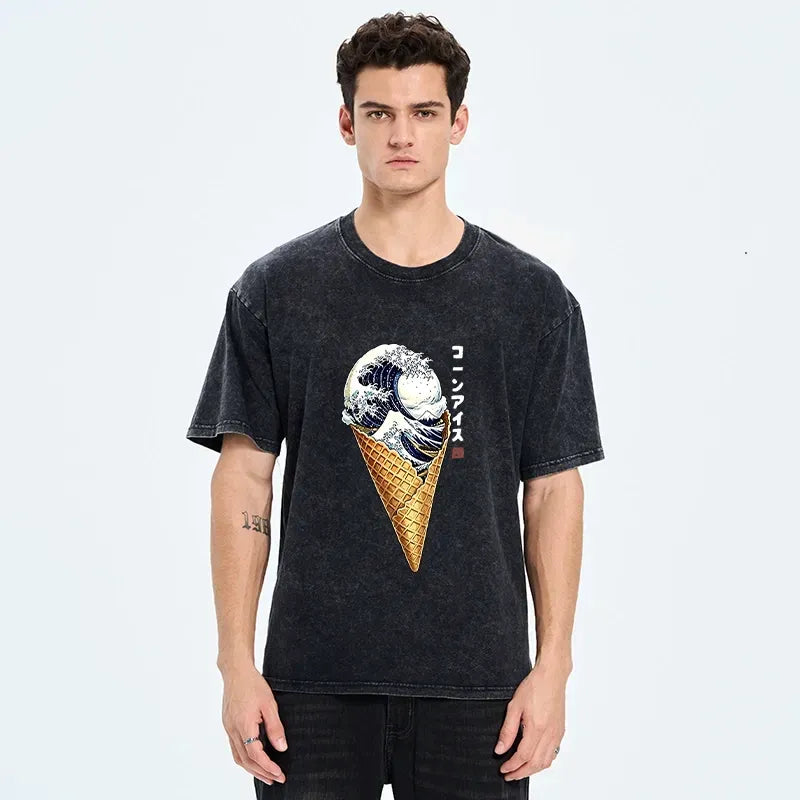 Washed unisex t-shirt for vacation