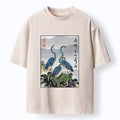 Kyoto-Lion Cranes On Rock Zen Nature Washed T-Shirt