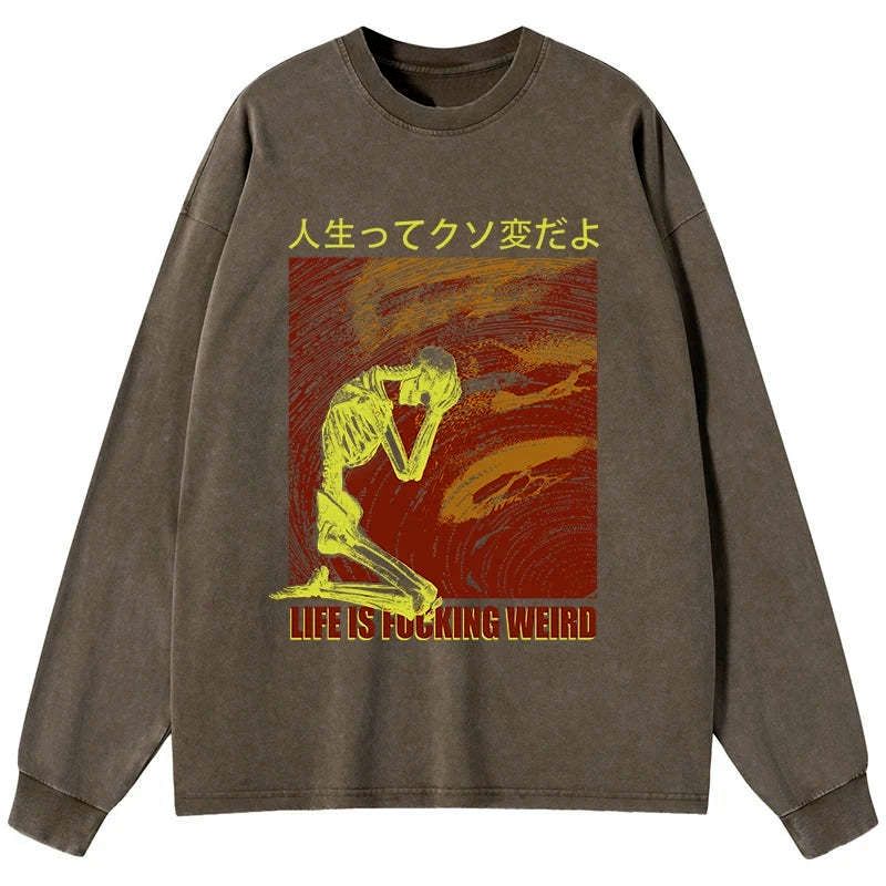 Japanese skeleton long sleeve tee