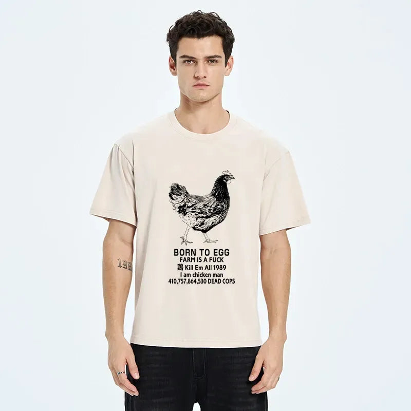 Kyoto-Lion Born To Egg Washed T-Shirt
