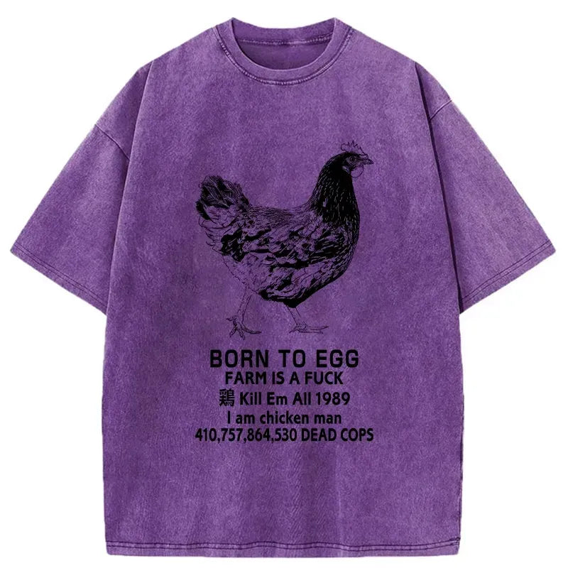 Kyoto-Lion Born To Egg Washed T-Shirt