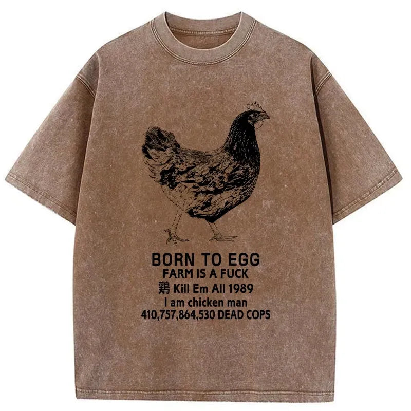 Kyoto-Lion Born To Egg Washed T-Shirt