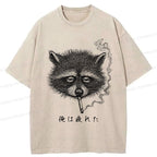 japanese vintage raccoon t-shirt streetwear