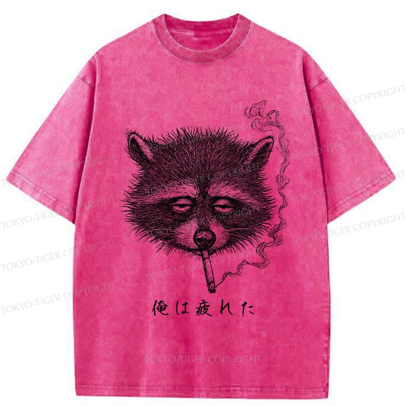 japanese vintage raccoon t-shirt streetwear