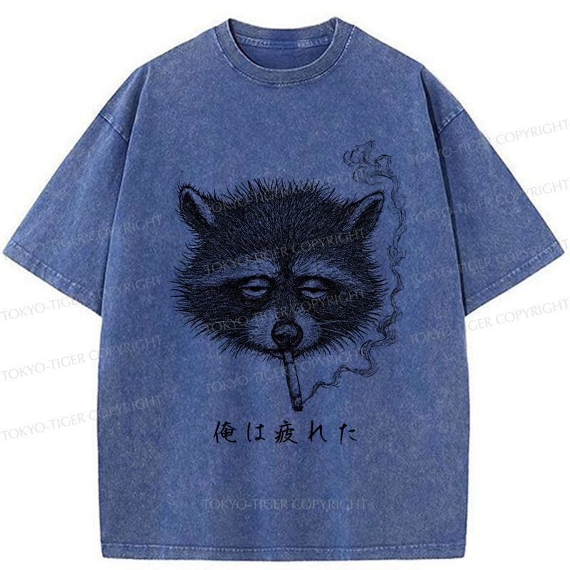 tired raccoon graphic tee best seller