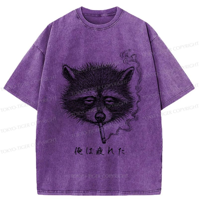tired raccoon graphic tee best seller