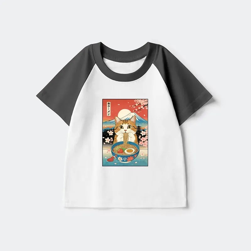 Trending Kyoto Cat Ramen Kids T-shirt