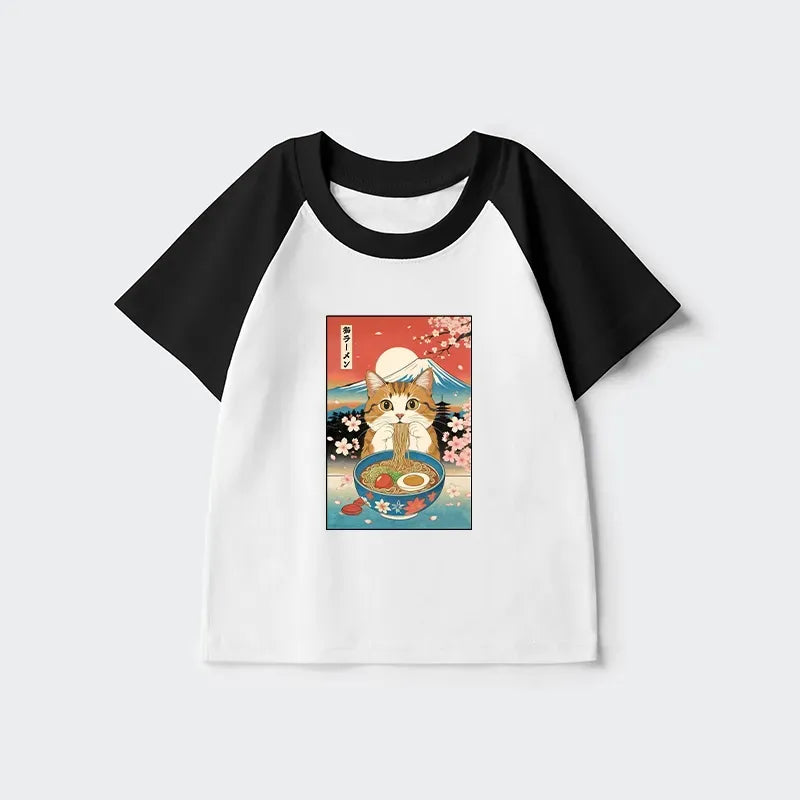Trending Kyoto Cat Ramen Kids T-shirt