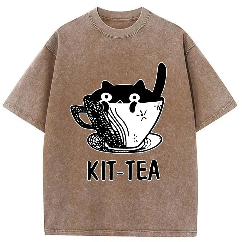 Kyoto-Lion Washed T-Shirt with Free Shipping