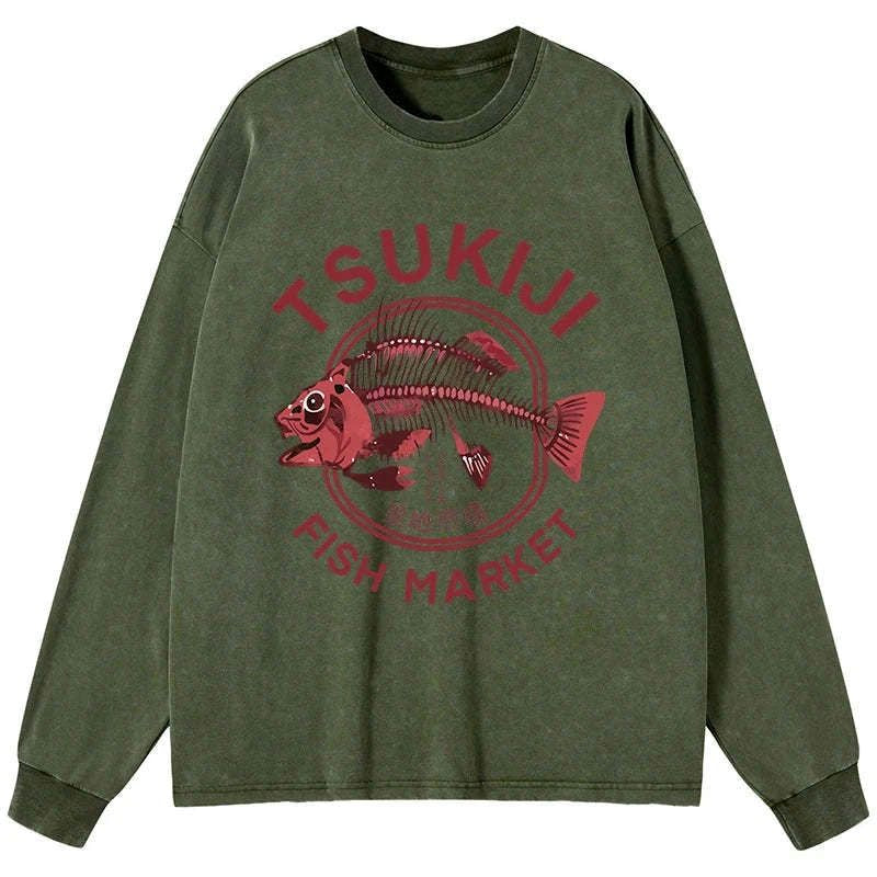 vintage japan washed long sleeve t-shirt
