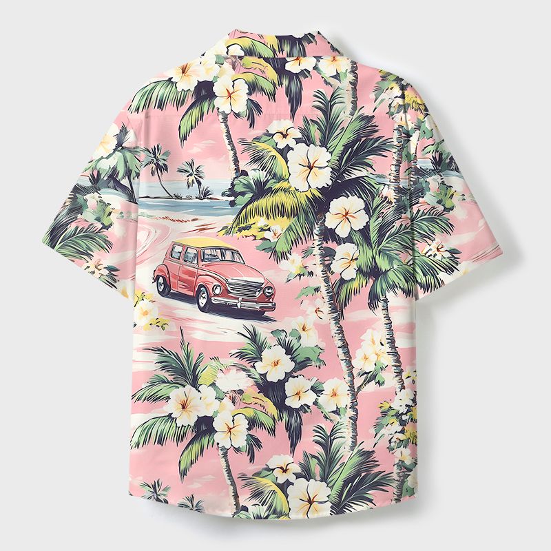 Japanese Retro Cuban Collar Shirt for Summer