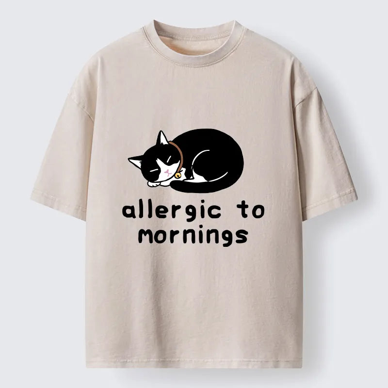 Kyoto-Lion Funny Sleep Cute Cat Meme Washed T-Shirt